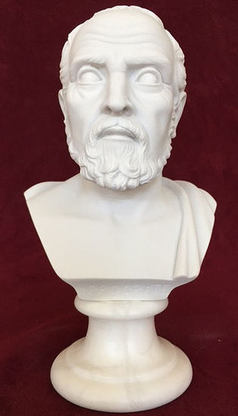 Bust of Hippocrates Father of Medicine Sculpture Head Statue
